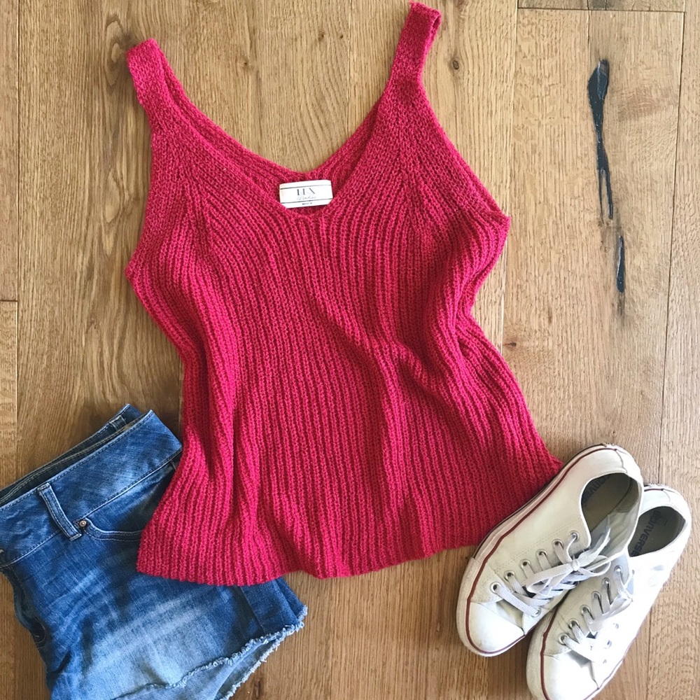 Lex Boutique red sweater tank size M